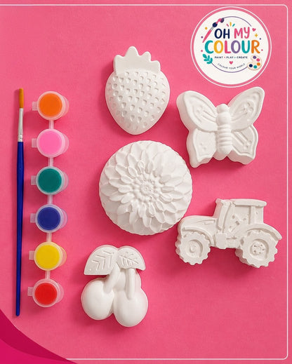 Miniature Pack of 5 Artifacts - 6 colour paints - 1 brush